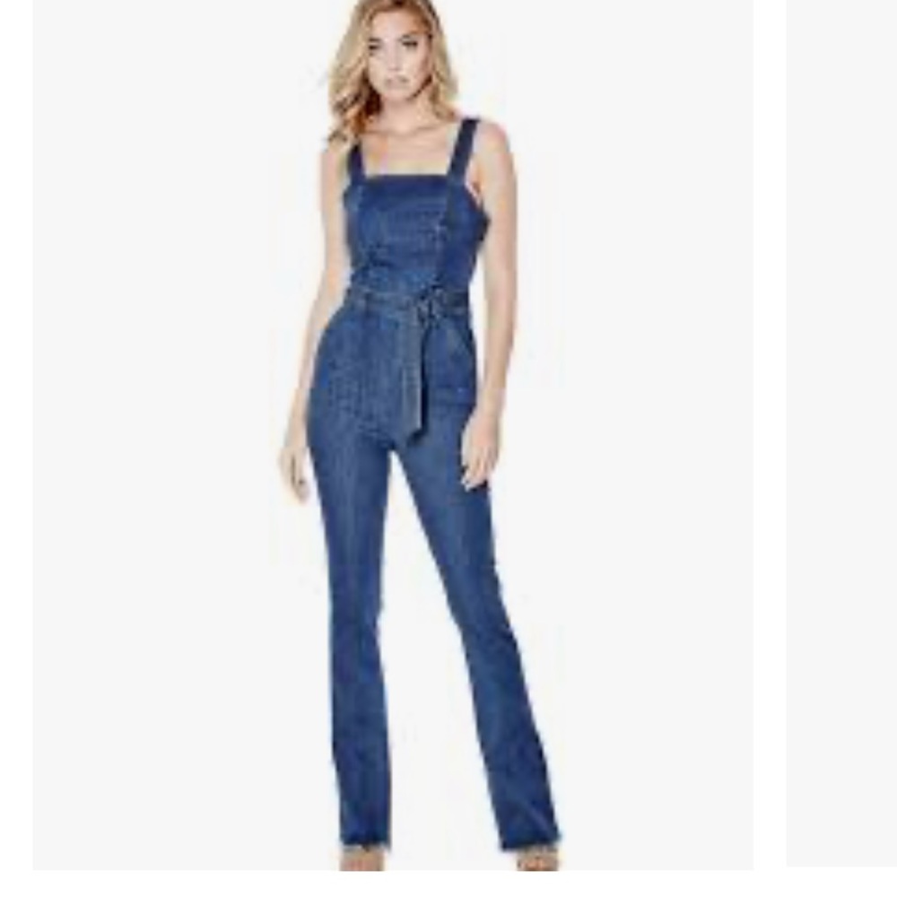 Guess Ella flared denim jean jumpsuit 2
